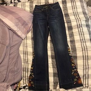 Dark blue flare jeans
